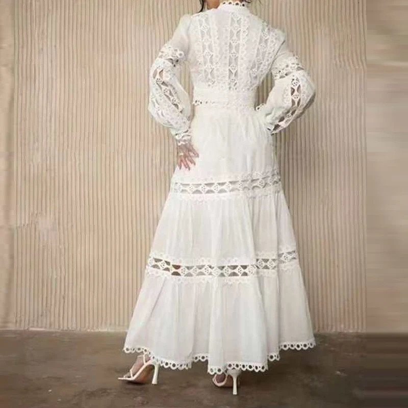 Spring French Embroidery Hook Flower Hollow Crochet Set Women 2 Pieces White Fashion Slim Top Skirt Suits Sexy Summer Suit 241025