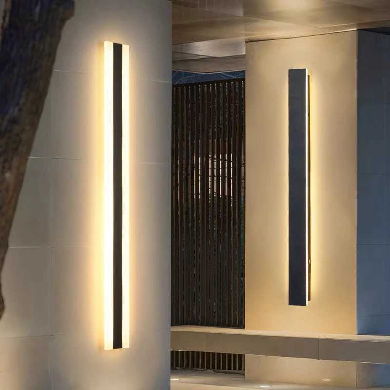 Wall lamp LED long waterproof outdoor wall lamp IP65 aluminum lamp Garden villa porch Sconce lamp 110V 220V Sconce luminous X241025