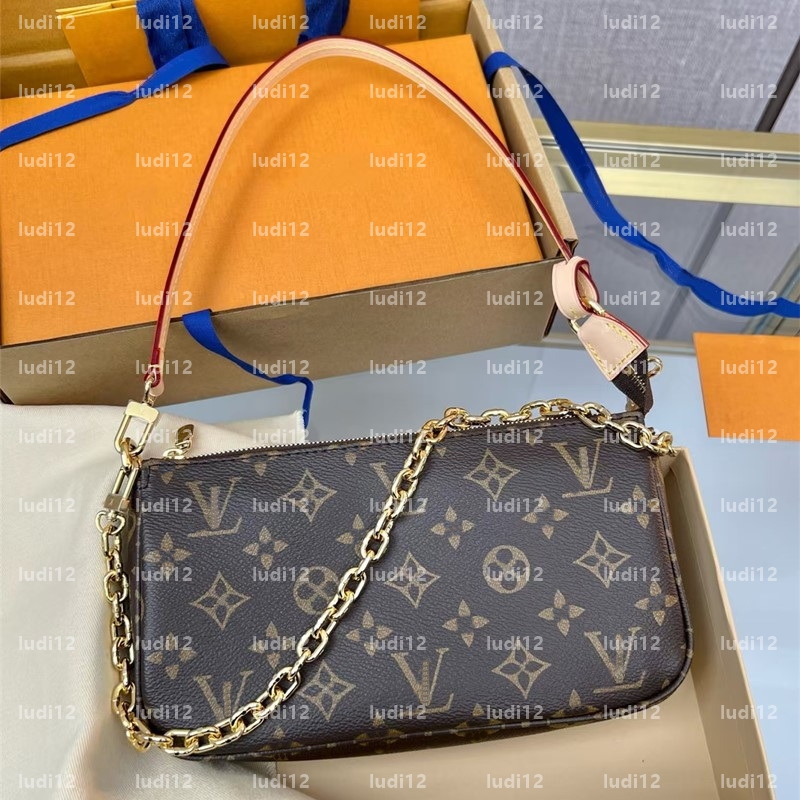 10A Top quality New pochette accessoires Womens crossbody shoulder bag Original designer handbag mirror quality leather chain bags expensive tote fashion wallet