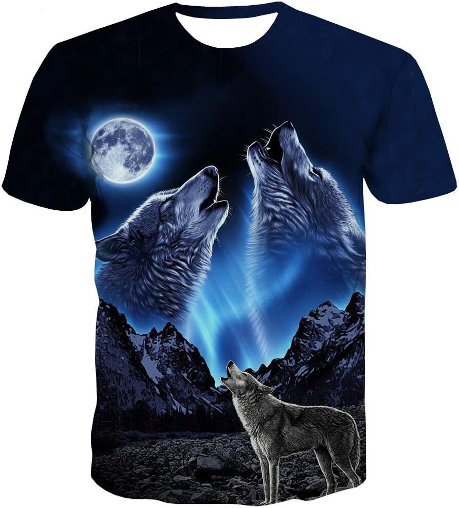 Mens T shirt Wolf Shirts for Men Women 3D Print Wolves Animal Unisex Short Sleeve Tee tee Casual tops summer clothes fashion