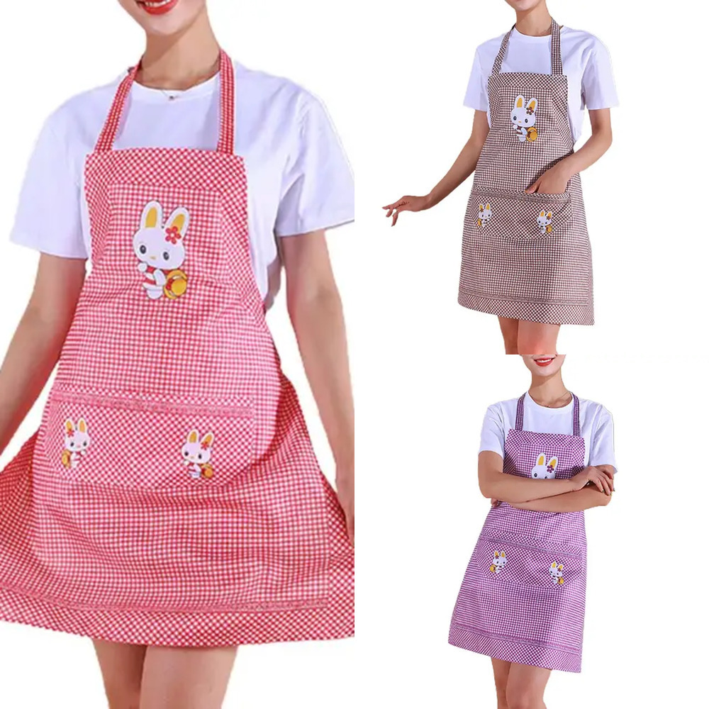 New Practical One Size Cartoon Rabbit Women Apron Kitchen Accessories Household Supplies