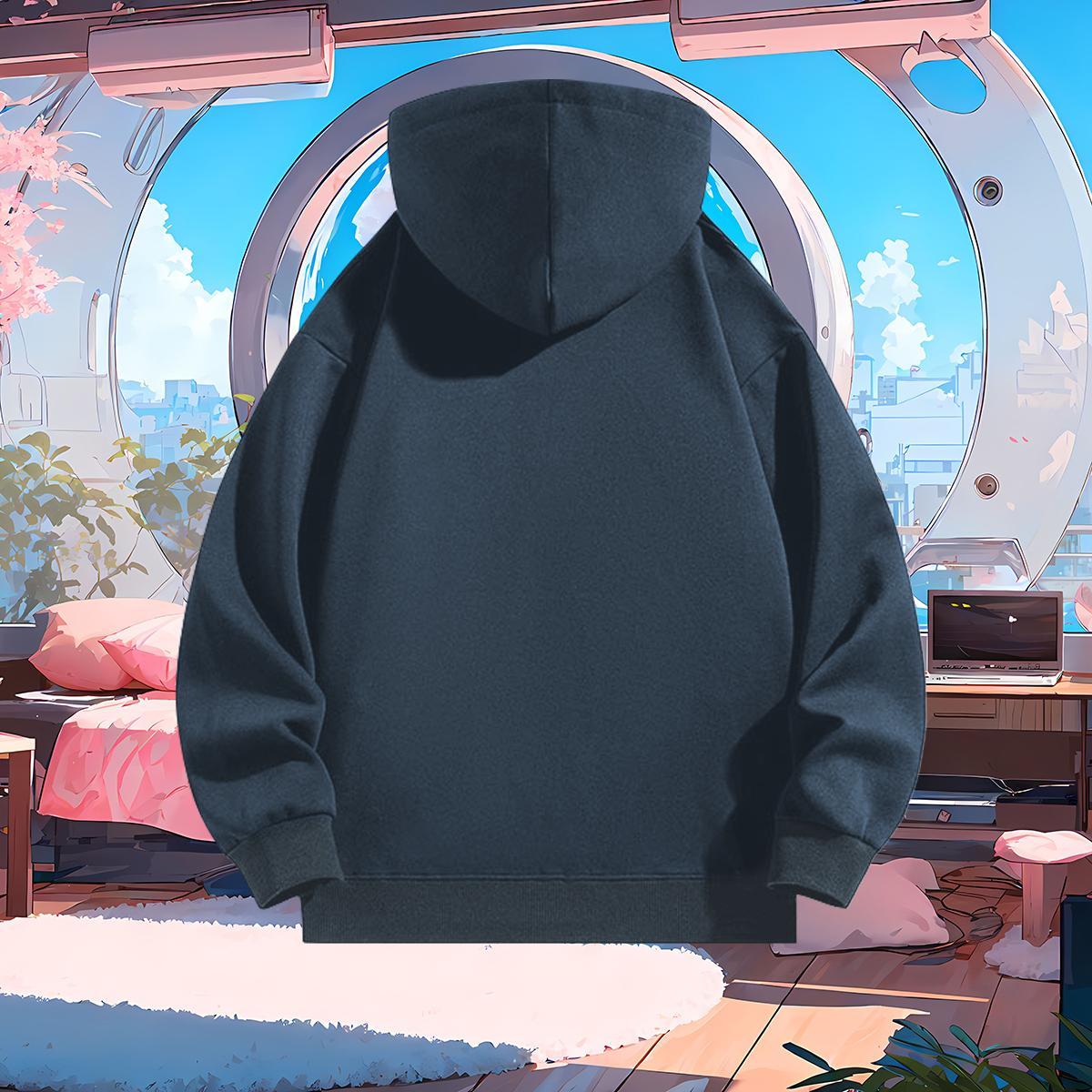 Custom Hooded Sweatshirt High Street Hip Hop Wholesale Unisex Hooded Sweatshirt DIY Anime Thick Plush Hoodie Breathable Soft