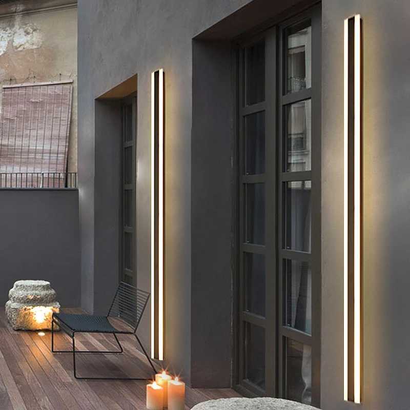 Modern waterproof outdoor strip LED wall light IP65 aluminum wall light garden porch light 110V 220V Sconce luminous X241025