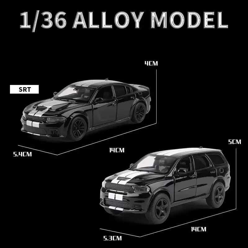 High Quality 1/36 Dodge Durango Charger Hellcat SRT Alloy Sports Car Model Die Casting Metal Simulation Toy Car Model Series Gift T241025
