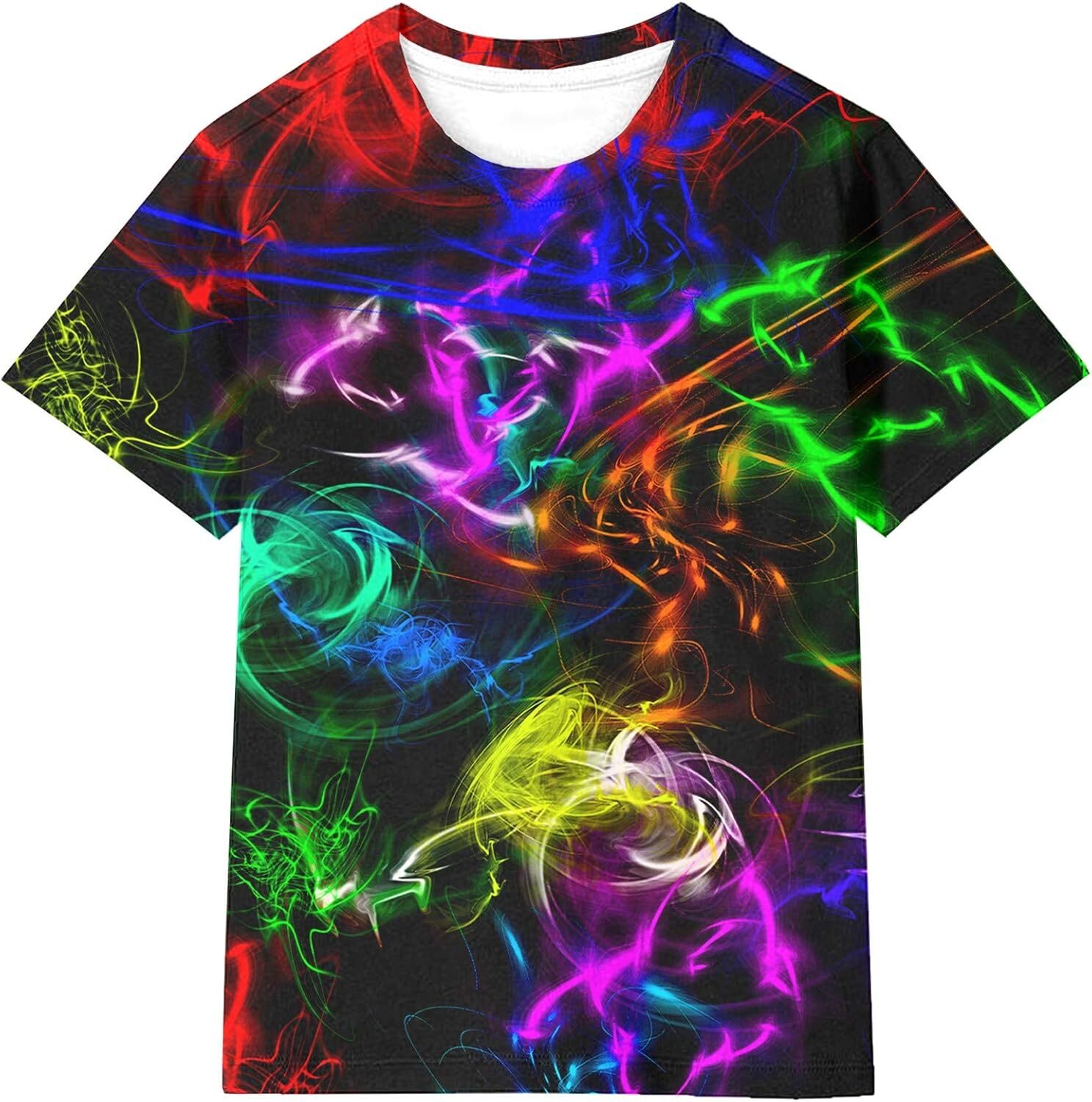 Mens T shirt Boys Girls 3D Print Graphic Cool Design Colorful Tee Shirt for Teen Casual tops summer clothes Fashionable patterns and cool designs