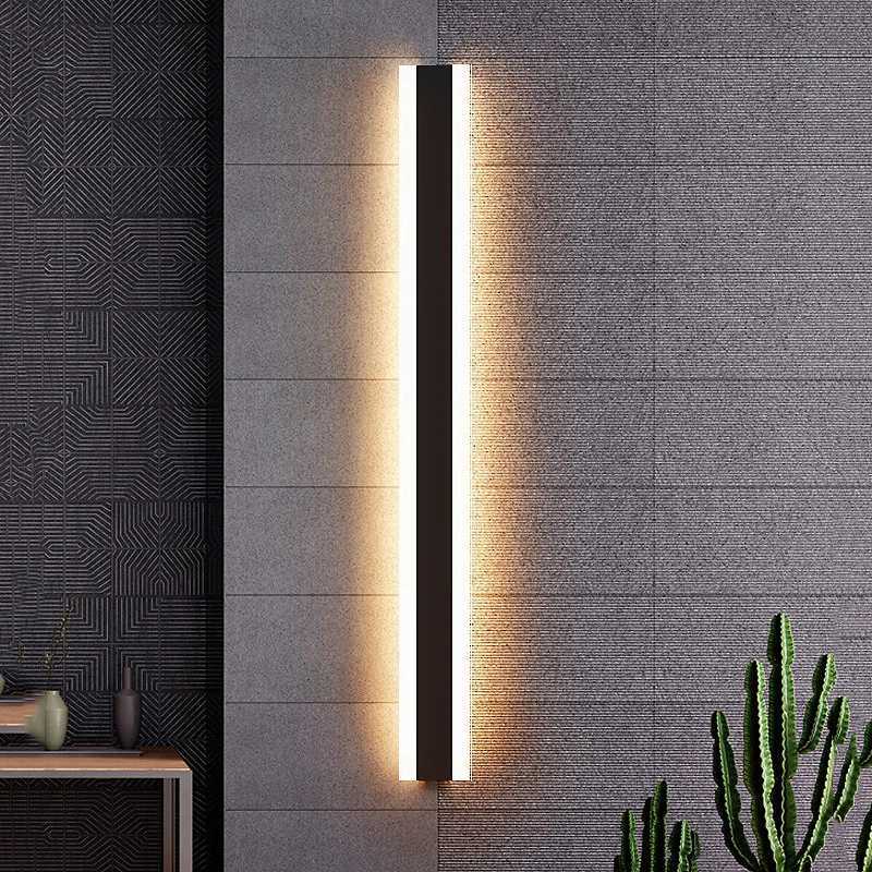 Modern waterproof outdoor strip LED wall light IP65 aluminum wall light garden porch light 110V 220V Sconce luminous X241025