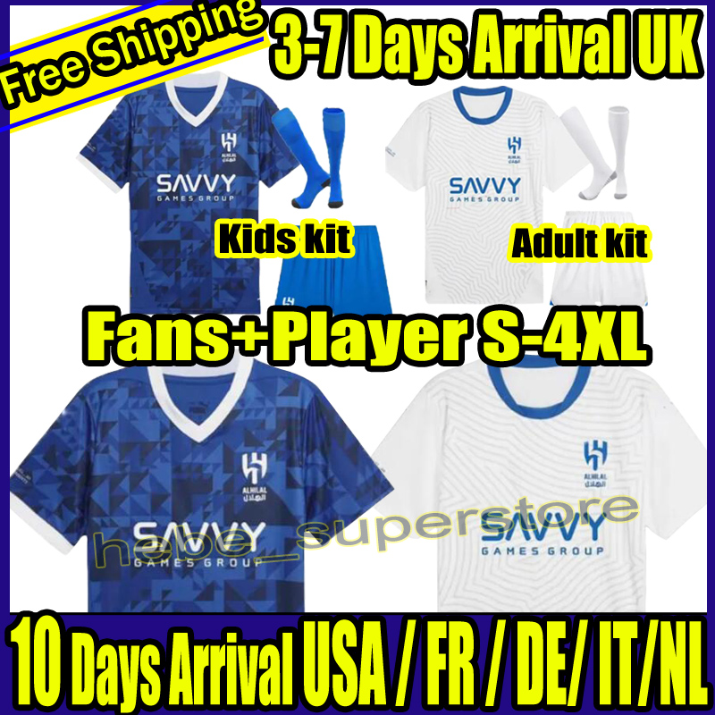 S-4XL 2024/25 NEYMAR JR Al-Hilal Saudi Soccer Jerseys 2024 2025 Al Hilal MITROVIC NEVES SERGEJ MALCOM Uniform Mens VIETTO KOULIBALY Player Version Shirt Kids kit