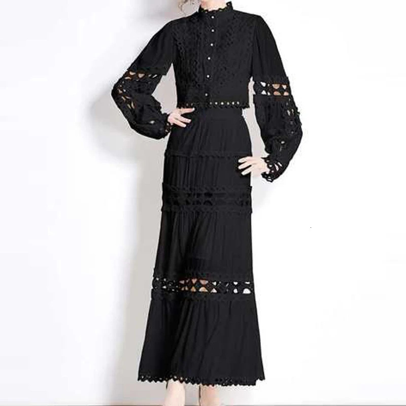 Spring French Embroidery Hook Flower Hollow Crochet Set Women 2 Pieces White Fashion Slim Top Skirt Suits Sexy Summer Suit 241025