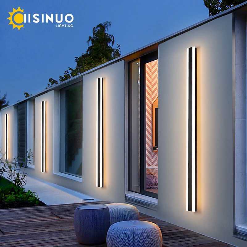 Modern waterproof outdoor strip LED wall light IP65 aluminum wall light garden porch light 110V 220V Sconce luminous X241025