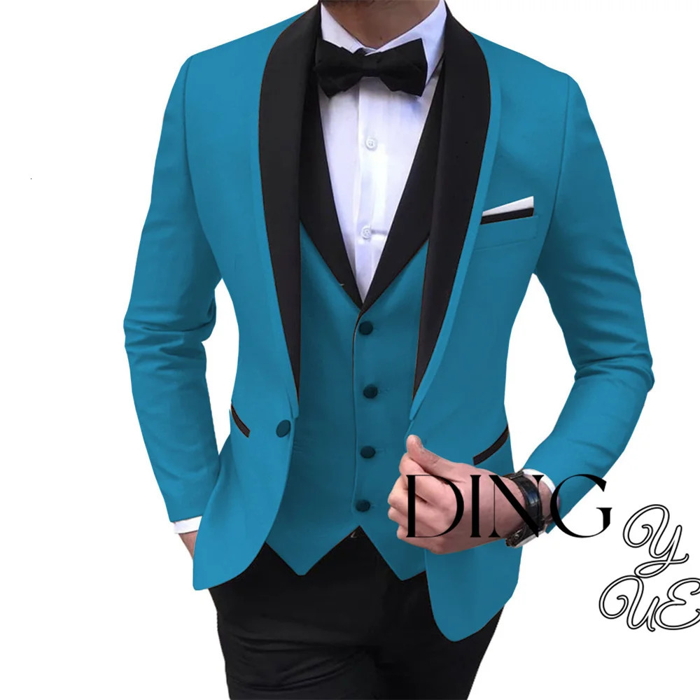 Classic Men Suits Custom Made Formal Suit One Button Wedding Groom slim fit Tuxedos terno JacketPantsVest 241025