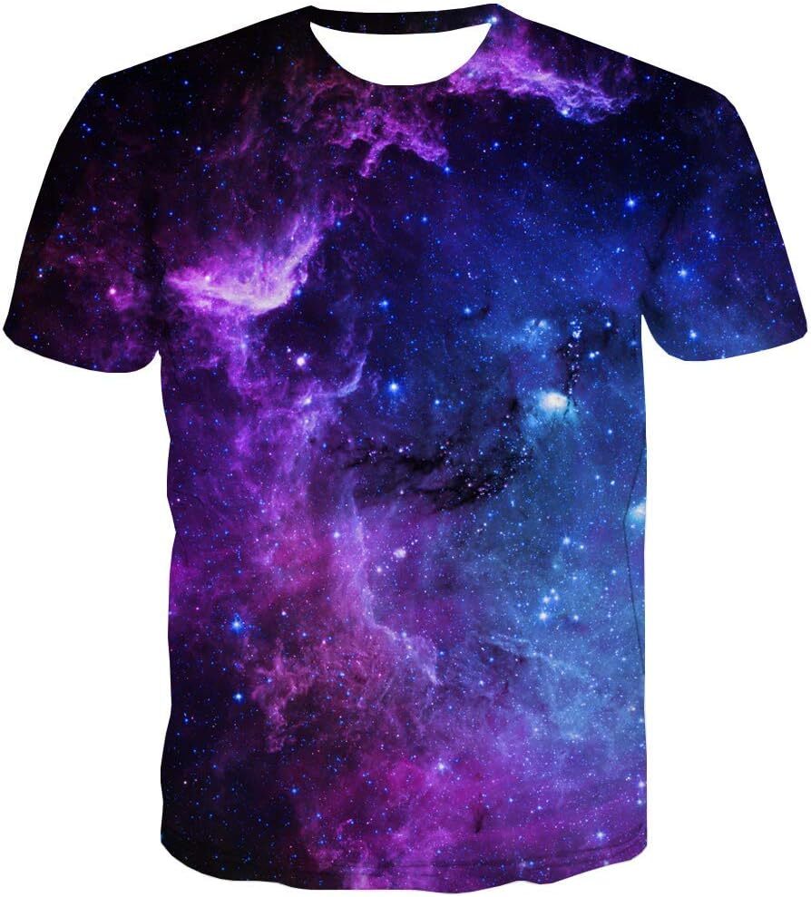 Mens T shirt Outer Space T Shirts for Men 3D Printed Galaxy Solar System Planets Nebula Shirt tee Casual tops summer clothes Fashionable patterns and 