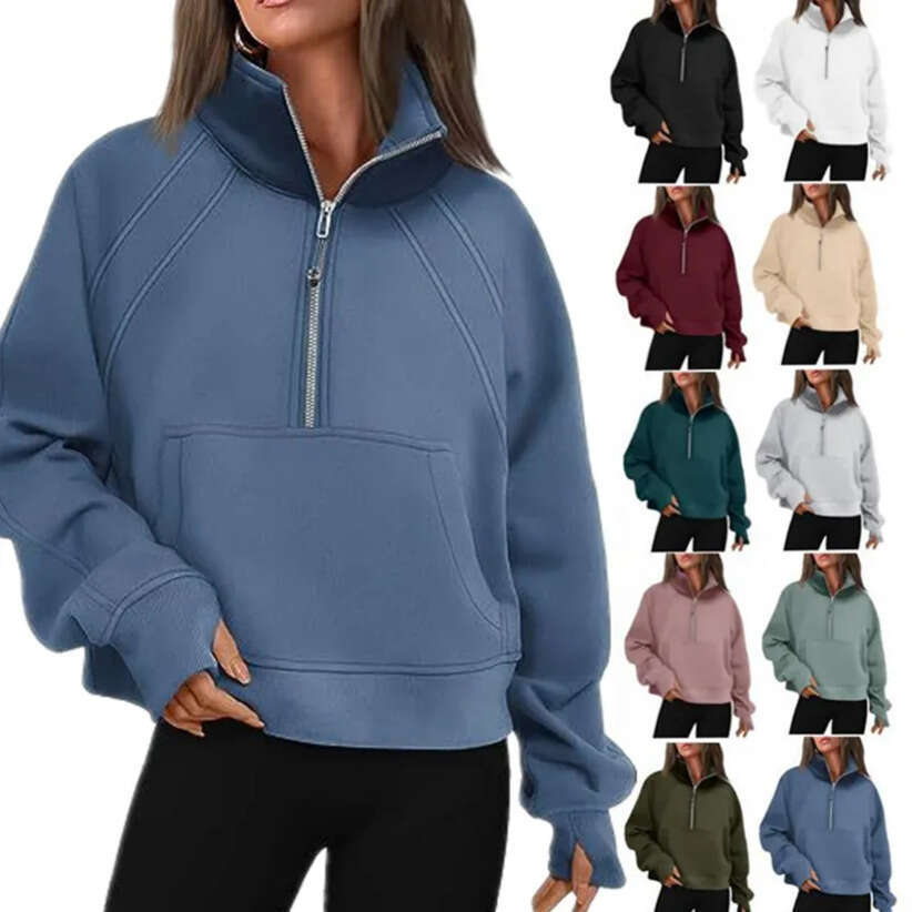 LULUSLEMON Zip Hf Yoga Scuba Hoodie Jacket Designer Sweater Womens Define Workout Sport Coat Fiess Activewear Top Solid Zipper Sweatshirt S