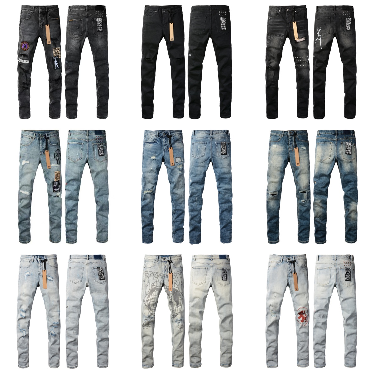 2024 New ksubi jeans designer Denim Trousers Loose high waist Ripped High jnco Jeans Retro Paint Spot Patch Hole y2k Streetwear silm Feet Micro Elastic kusbi jeans