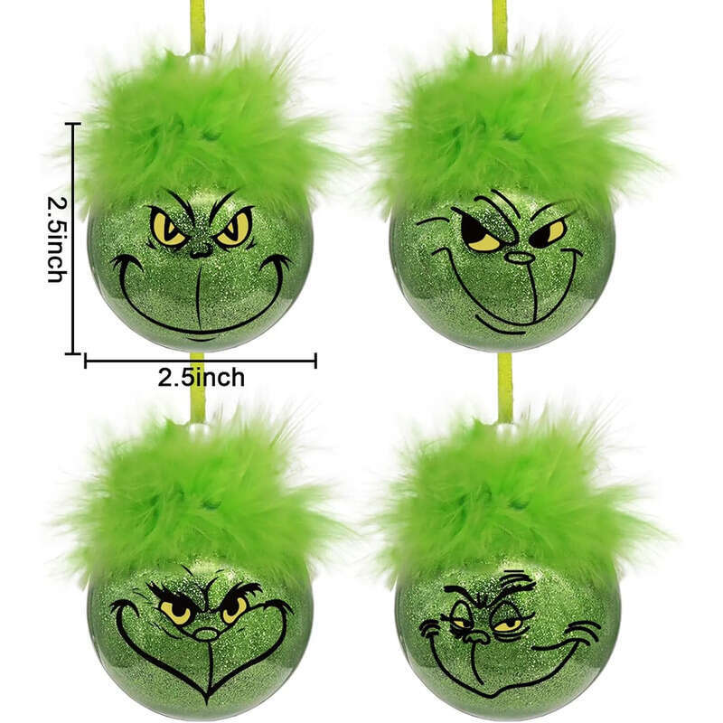 Cute 12Pcs/Set Grinch Decorations Indoor Christmas Tree Ornaments 0920
