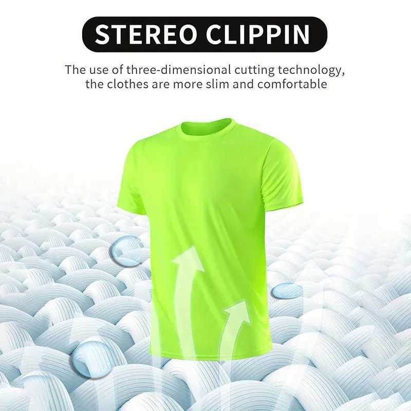 Fashion Mens T-Shirt Tops Breathable Quick-drying Fitness Workout Sports T-shirt Casual Streetwear Mens Short Sleeve ClothingXJ240102