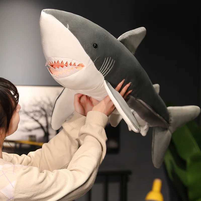 Large sized soft silation shark plush toy sleeping cute cushion stuffed animal gift Free shipping