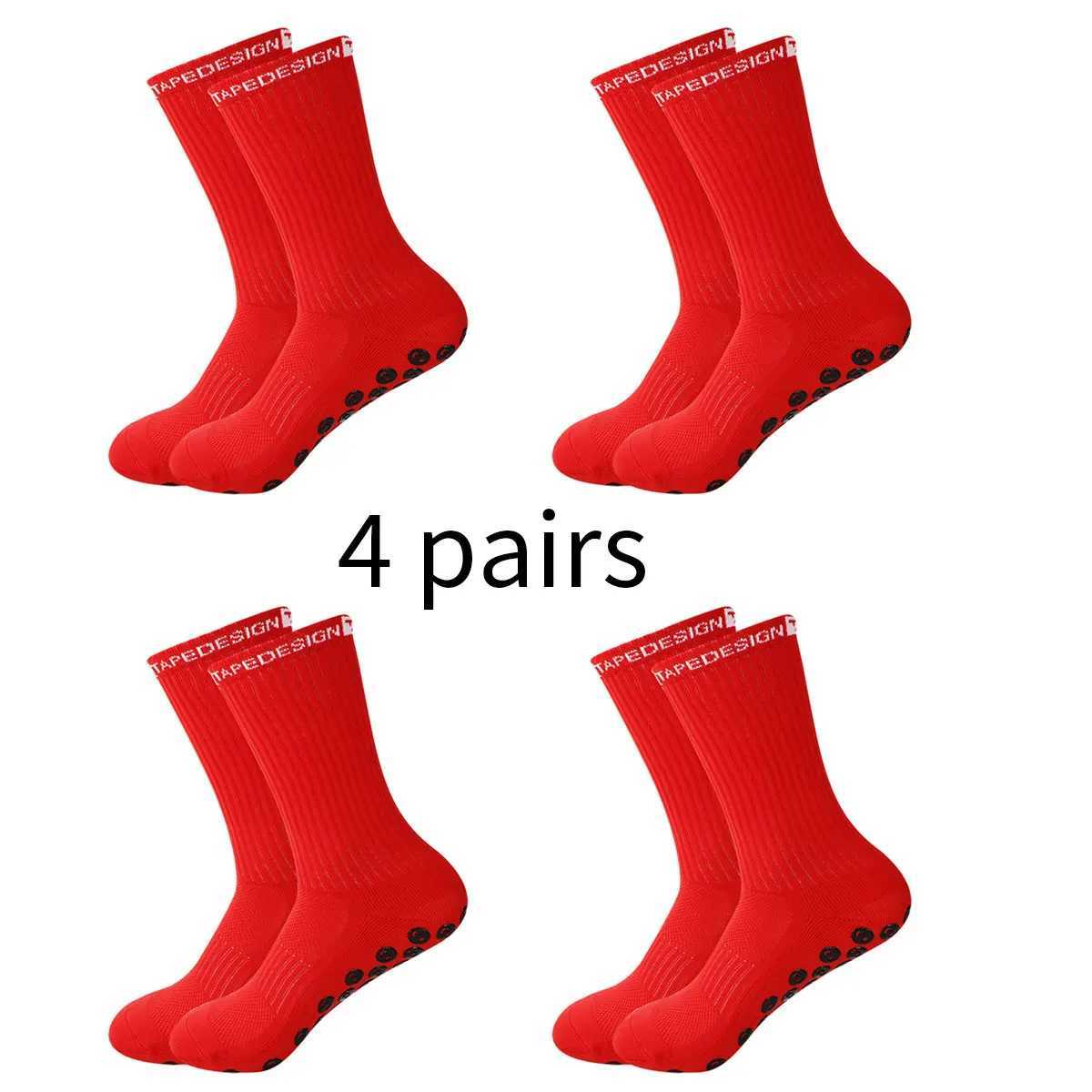 4 pairs of professional anti slip sports socks anti slip rubber grip pads football socks yoga skipping rope boxing fitness competitions W241025