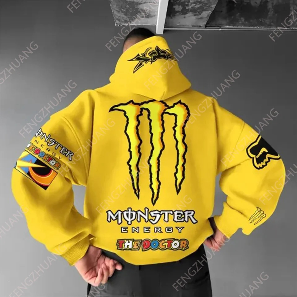 Mens Hiphop Hooded Sweatshirt With Colorful Paw Print On The Back High Street Top Harajuku Gothic Style Hooded Sweatshirt 241024