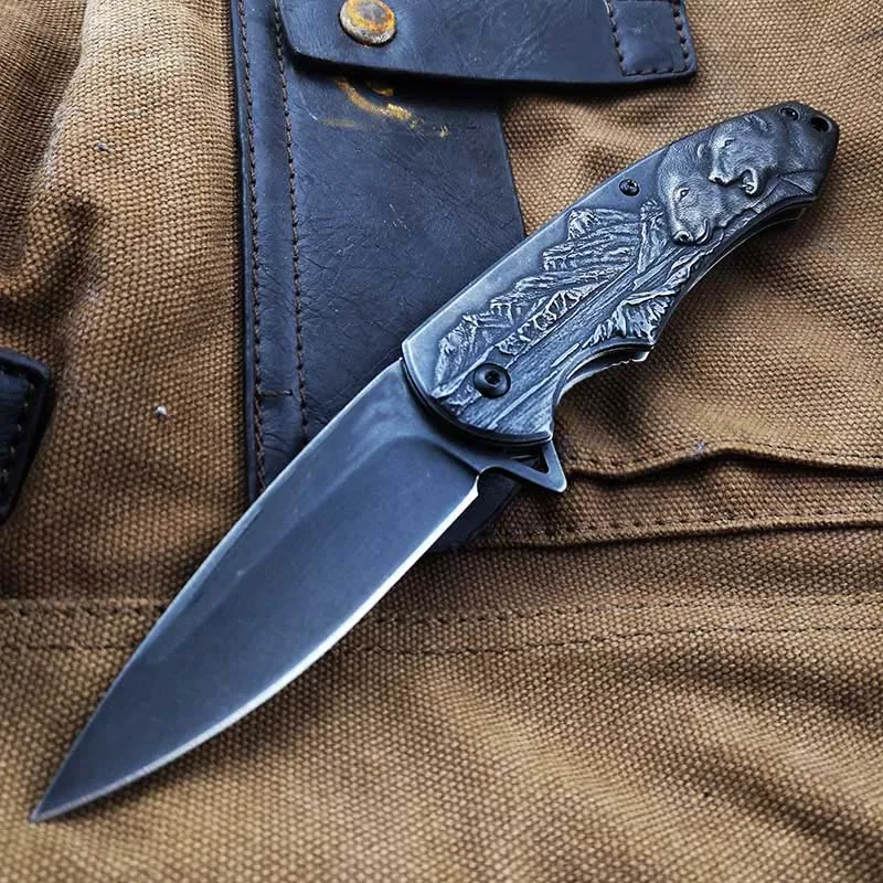 Stonewash Fold Knife Tactical Folding Blade Knives Utility Collection knifes good for Camping Hunting Fishing Hiking , Lightweight edc Pocket Tool