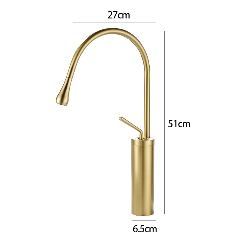 Basin faucet single handle hot and cold water purification 360 degree rotatable faucet brass material brushed gold