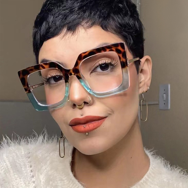 Fashion Oversized Square Women Glasses Frame Clear Lens Eyewear Retro Anti Blue Light Glasses