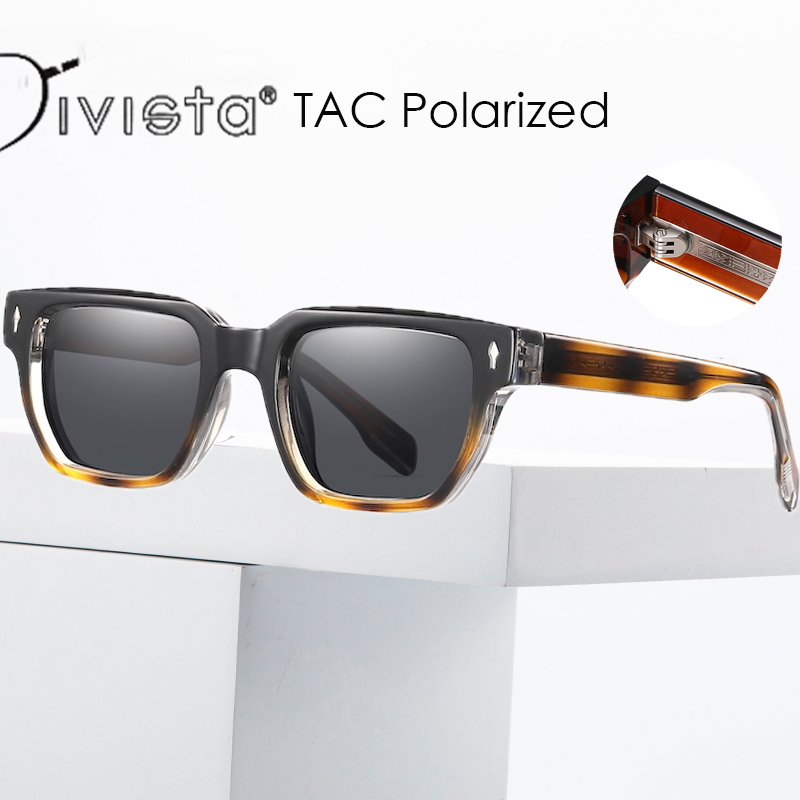 Retro Polarized Sunglasses Women Men Luxury Sunglasses Fashion Clear Gradient Shades UV400 Women Rivets Cat Eye Sun Glasses Vintage Driving Fishing S1