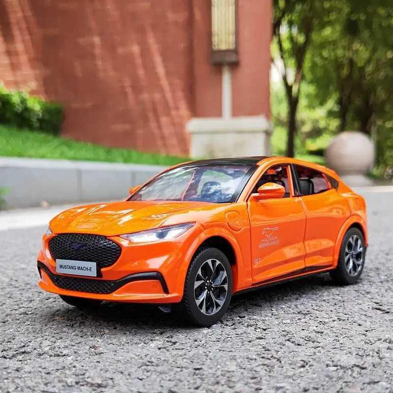 High Quality 1 24 Ford Mustang Electric Horse Mach-E Alloy New Energy Vehicle Model Die Casting Metal Sports Car Model Sound and Light Childrens Toy G