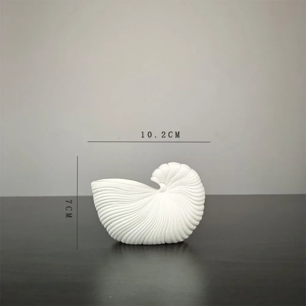 Shell Conch Ceramic Vase Flower Arrangement Desktop Decoration Furniture Living Room Decoration Ceramic Handle 241025