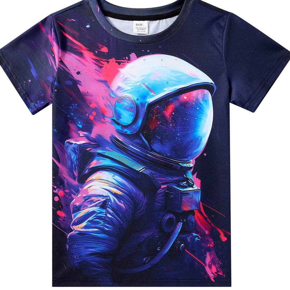 Mens T shirt Boys Girls Shirts Graphic T-Shirt Neon Color Kids Novelty Short Sleeve Animal Print Tees 4-16 Years tee Casual tops summer clothes