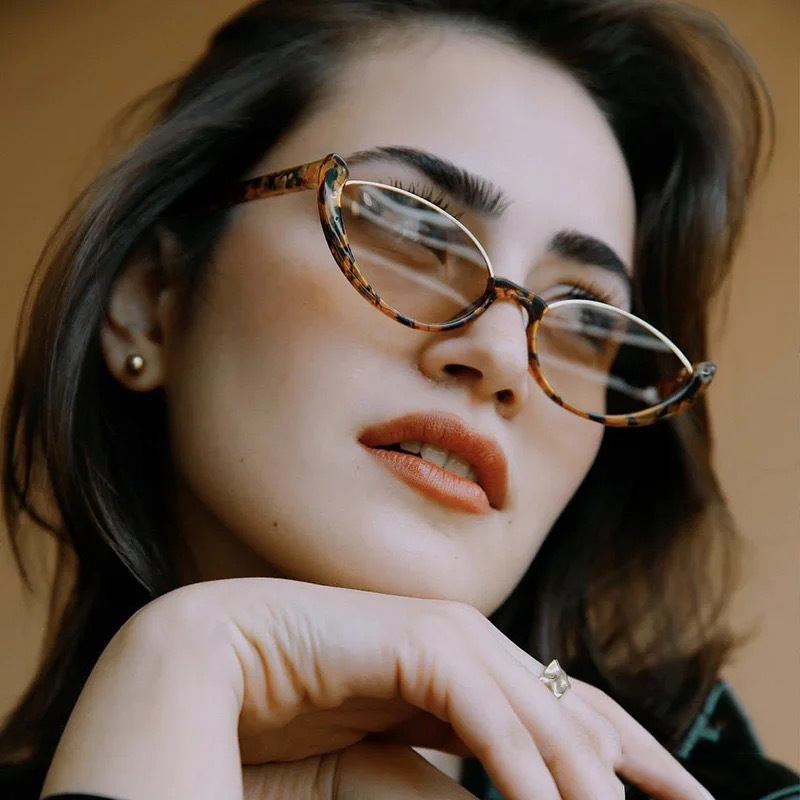 New Hot Sale Cat-eye Half-frame Sunglasses Women Retro Glasses Hip Hop Sun Glasses