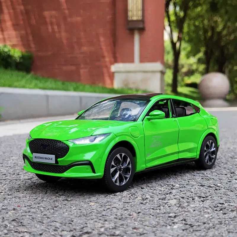 High Quality 1 24 Ford Mustang Electric Horse Mach-E Alloy New Energy Vehicle Model Die Casting Metal Sports Car Model Sound and Light Childrens Toy G