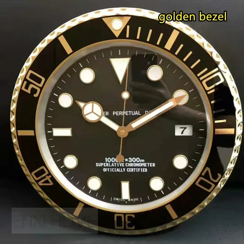 Metal Home Decoration Clocks Modern Design Quartz Large Wall Watch Stainless Steel With Date Luminous Silent Sweeping Hands