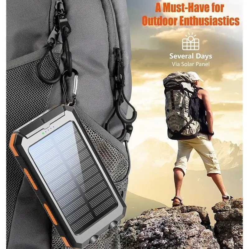 8000mAh portable solar charger waterproof battery pack outdoor backup power supply suitable for all mobile phones M241026