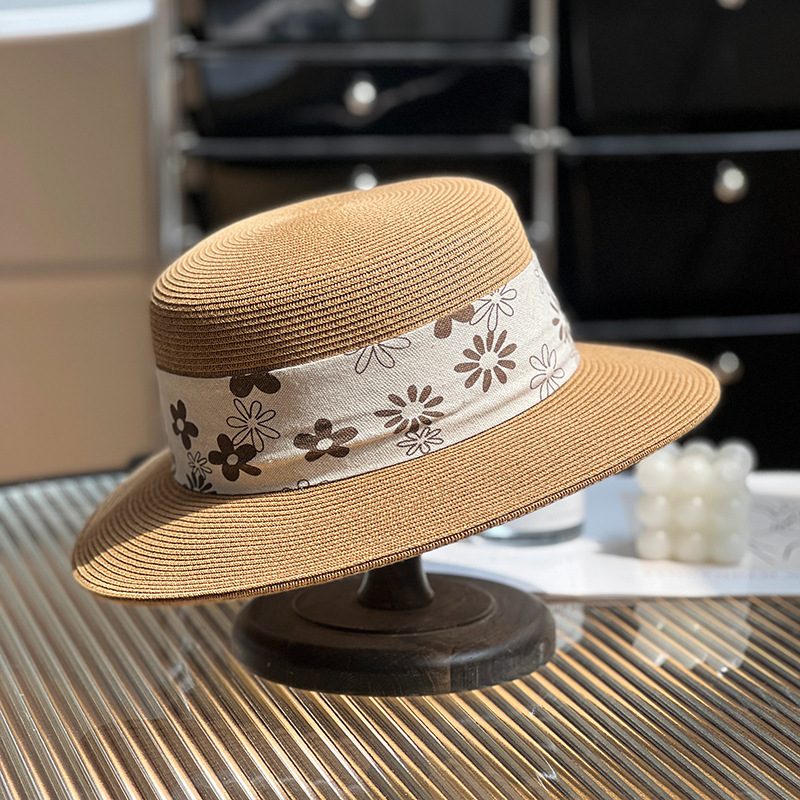 Woman Straw Bucket Hat Designer Cap Fitted Flat Beach Hats Women Caps