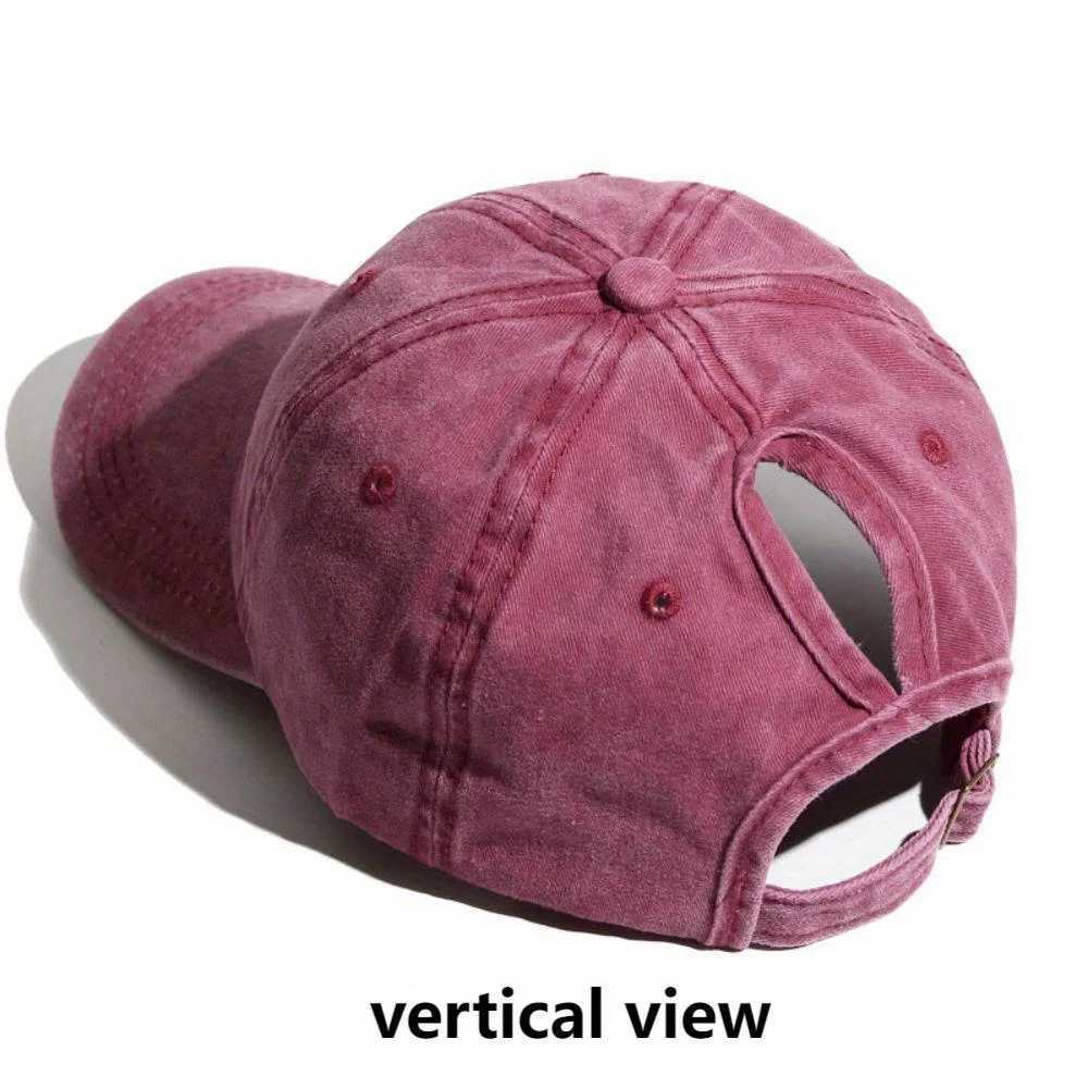 Simple Washed Hole Crossing High Ponytail Hat For Wen Versatile Baseball Cap Soft Top Baseball Cap X250704