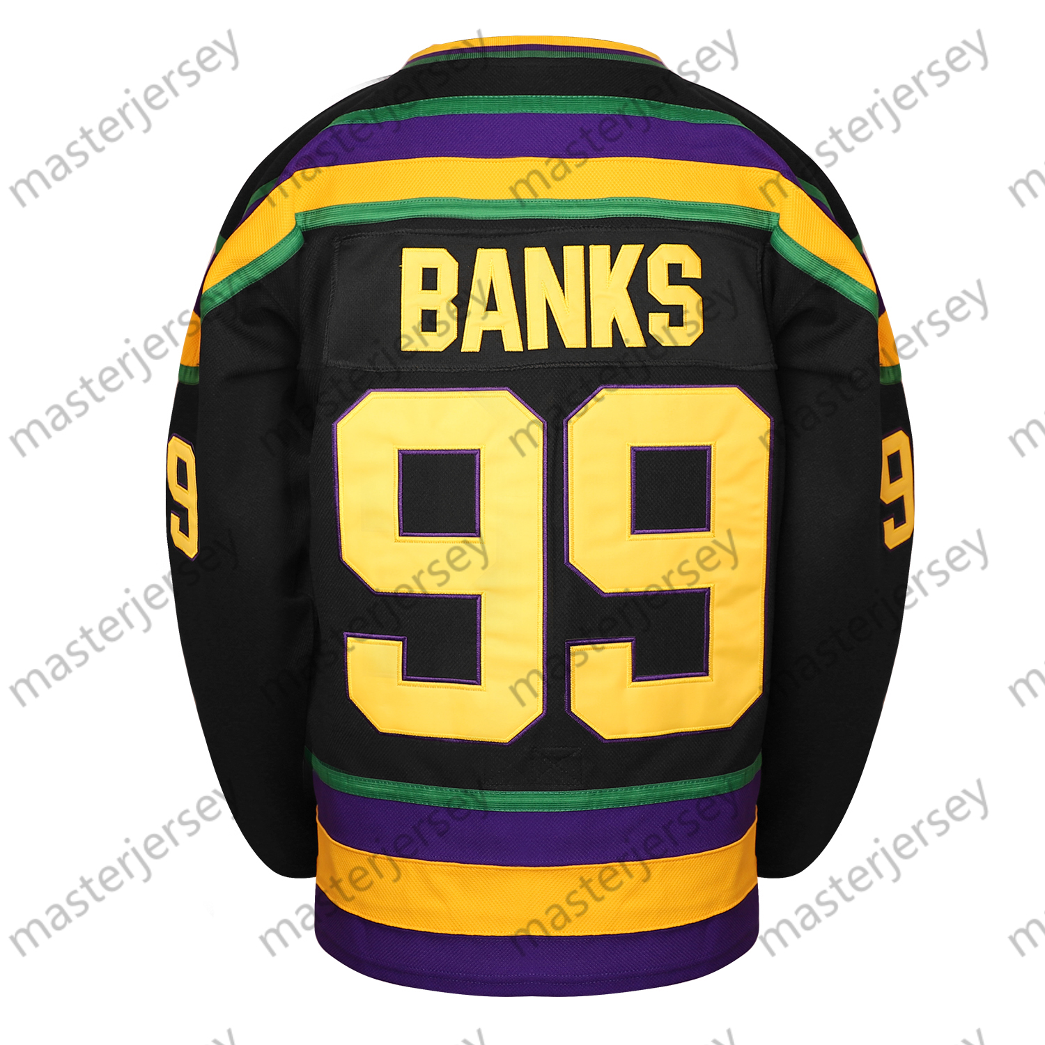 99 Mens Black Duck Hockey Jerseys Loose Fit V-Neck Stitched Ice Hockey Jersey Casual Festive Weekend Outings