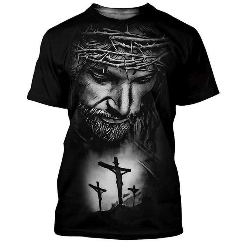 Jesus Christ 3D Print T-shirts Men Women Summer Fashion Casual Short Sleeve Cool T Shirt Harajuku Streetwear Oversized Tops 3XLX241025