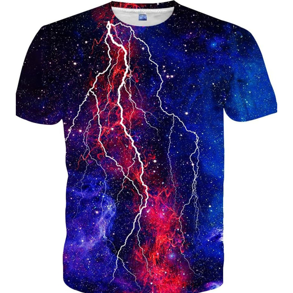 Mens T shirt Unisex 3D Print cool Colorful Space Graphic Tees for Men Women Teens tee Casual tops summer clothes Trendy patterns