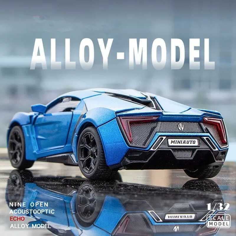 1 32 LYKAN Hypersport Supercar Alloy Car Die Casting and Toy Car Model Sound Light Pull Back Car Toy Collection Childrens Gifts M241025 - view 3