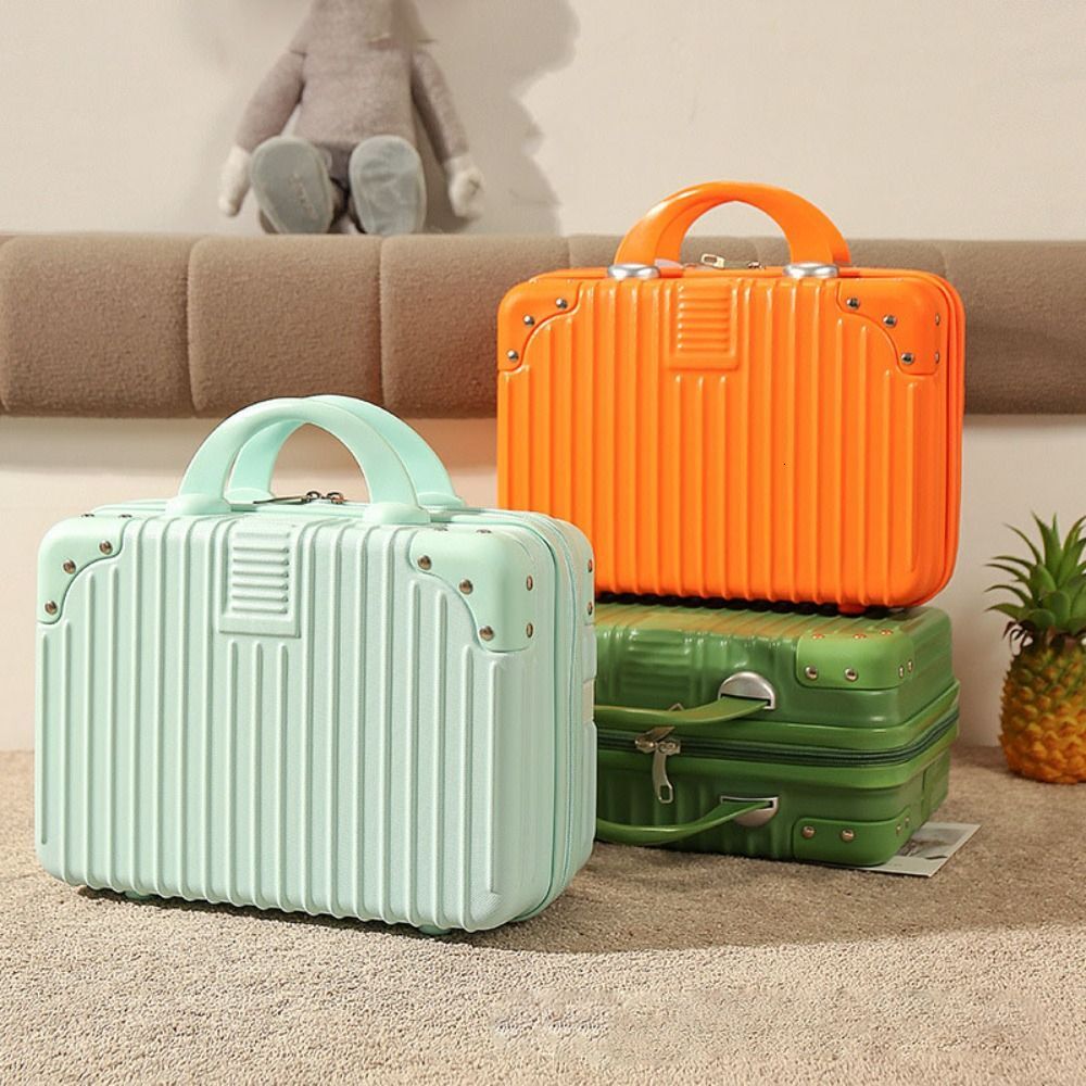 New designer 14 inch mini travel suitcase, makeup handkerchief storage, makeup small password box, female girl boarding case