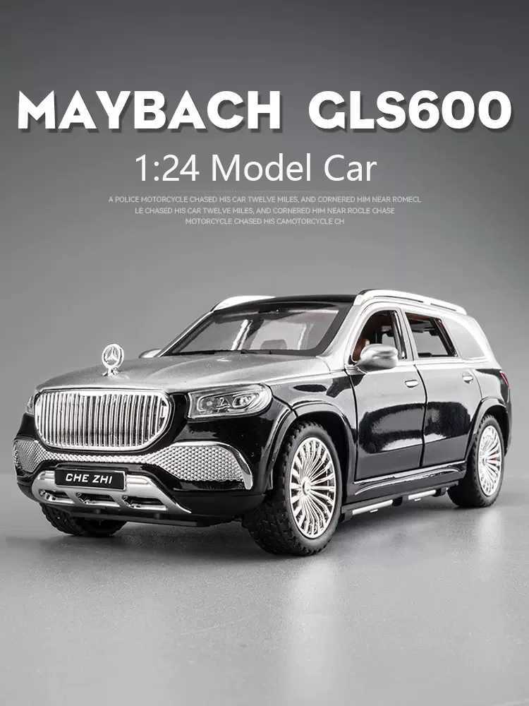 High Quality 1 24 Mercedes Maybach Gls600 alloy car model sound and light pull back toy car SUV off-road vehicle boy series decorative gift T241025