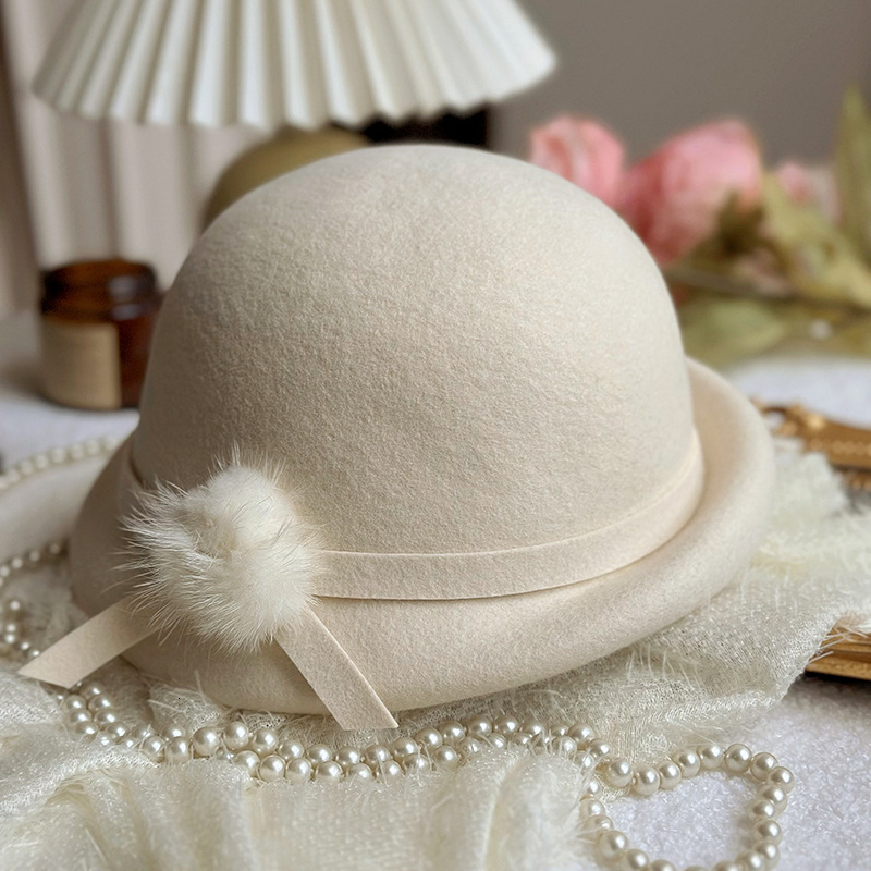 autumn and ball rolled edge beret winter dome Western style socialite painter hat