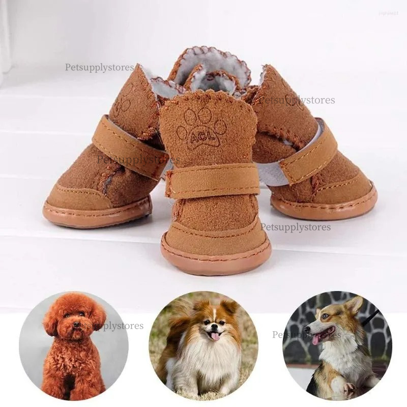 Dog Shoes Boots Waterproof Winter Anti-slip Puppy Cat Rain Snow Booties Footwear for Small Dogs Chihuahua - Pink