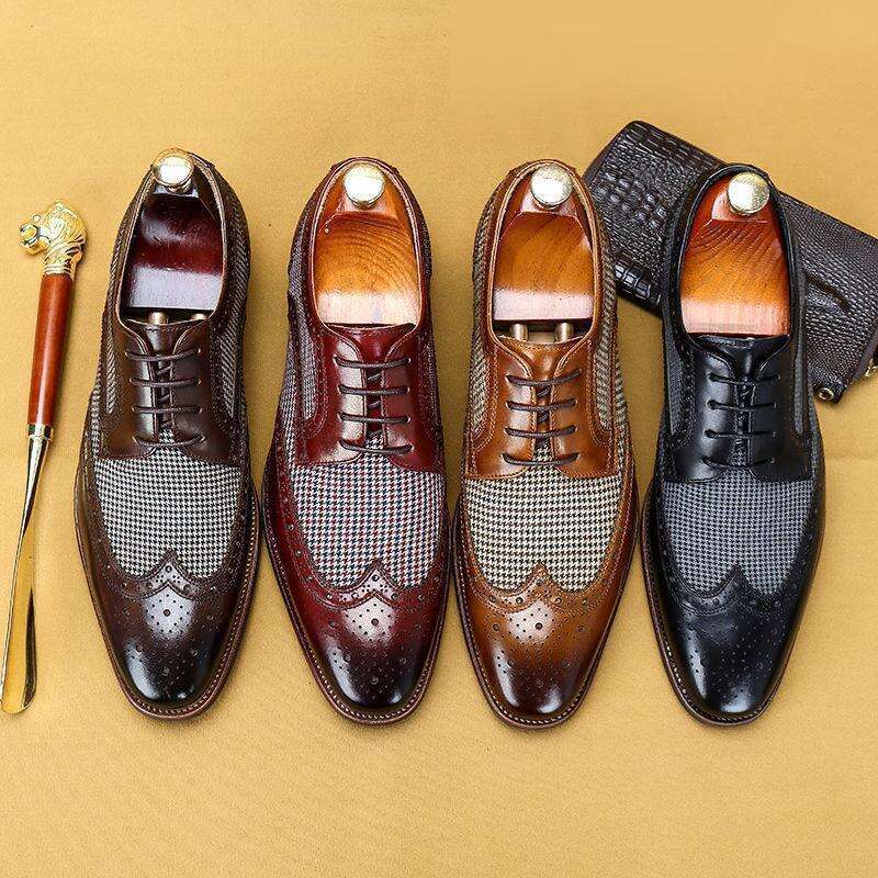 Leather Brogues Big Size Fashion Wedding Party Dress Italian Designer Male Drivng Formal Shoes Lace Up Men Oxfords 241108
