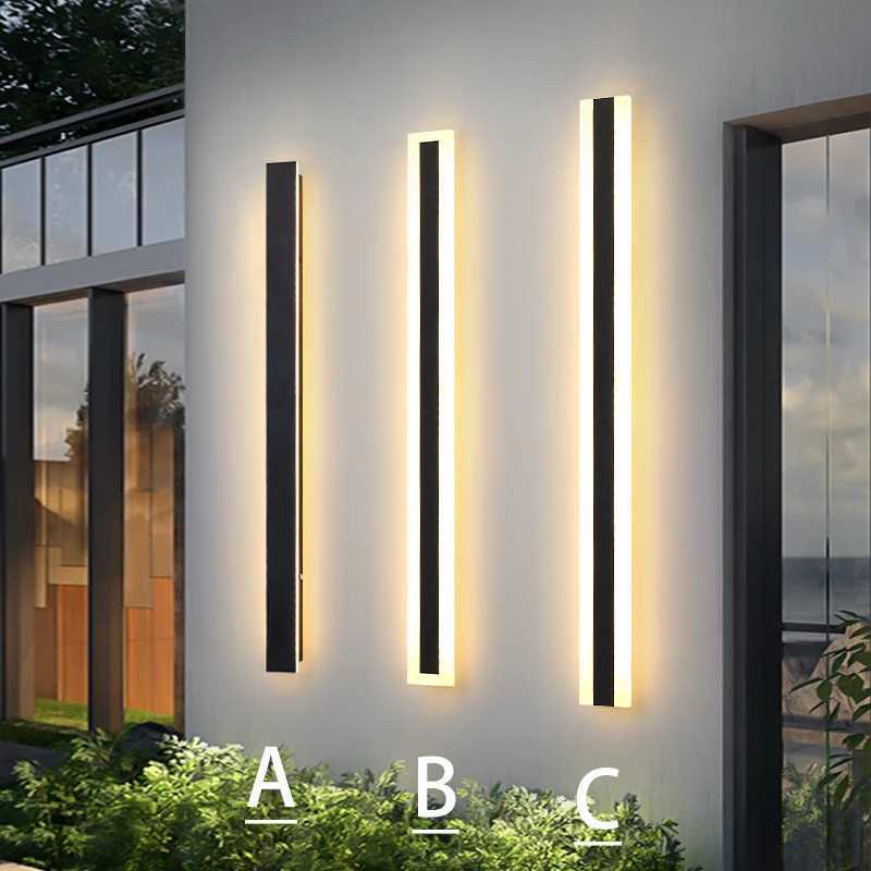 Wall lamp LED long waterproof outdoor wall lamp IP65 aluminum lamp Garden villa porch Sconce lamp 110V 220V Sconce luminous X241025