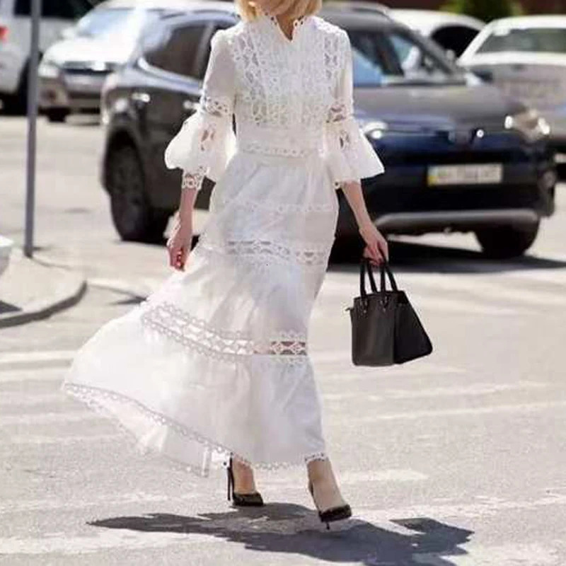 Spring French Embroidery Hook Flower Hollow Crochet Set Women 2 Pieces White Fashion Slim Top Skirt Suits Sexy Summer Suit 241025