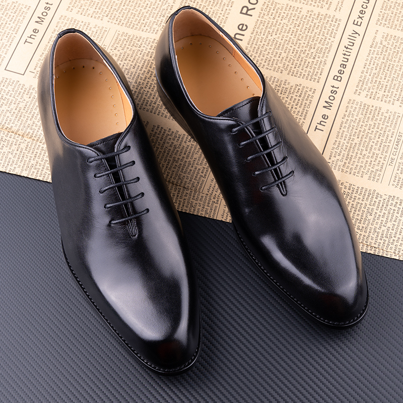 Lace-Up Solid Oxford Men's Dress Wear Formal Handcrafted High Quality Fashion Leather Classic Office Social Shoes