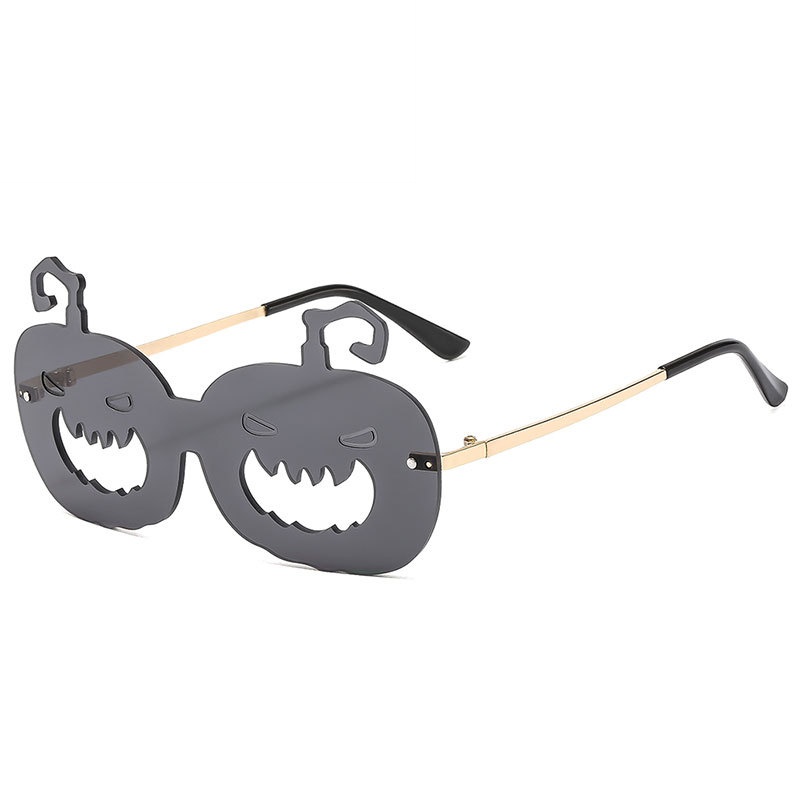 New Fashion Halloween Pumpkin Irregular Sun Glasses Personality Rimless Sunglasses