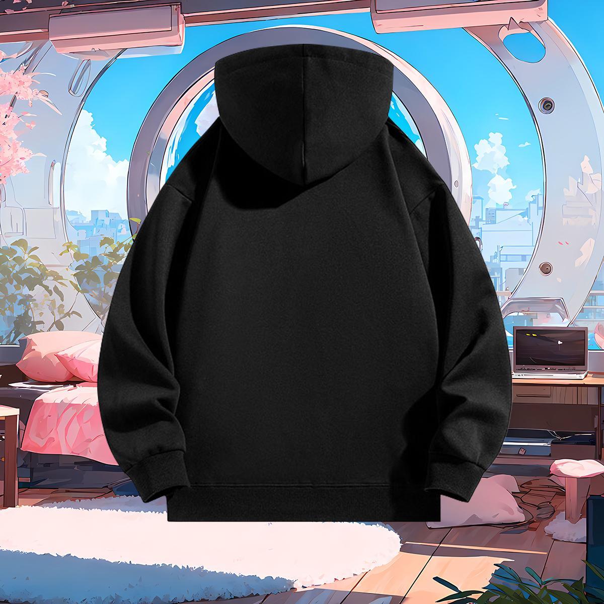 Custom Hooded Sweatshirt High Street Hip Hop Wholesale Unisex Hooded Sweatshirt DIY Anime Thick Plush Hoodie Breathable Soft