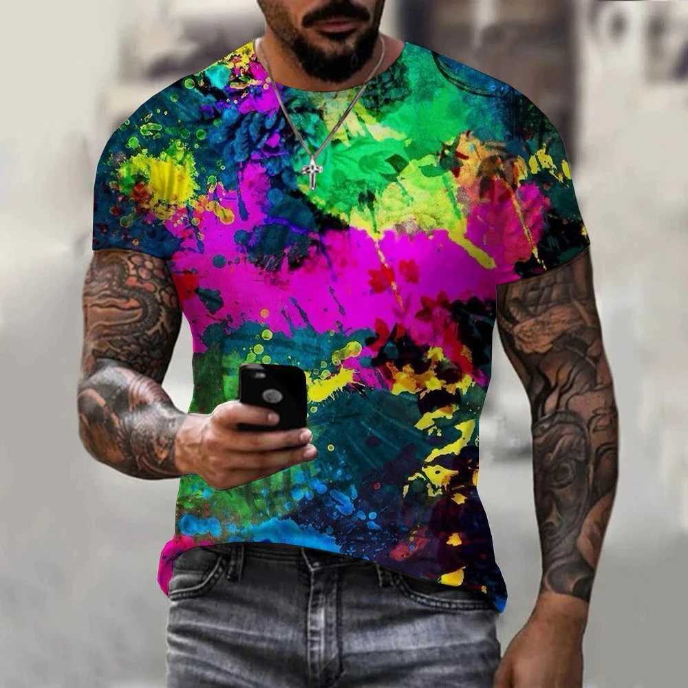 New Summer Fashion Music Art Color Neon Graffiti 3D T-Shirt Men Women Hip Hop Casual Streetwear Oversized T Shirt Cool Tops TeesX241025